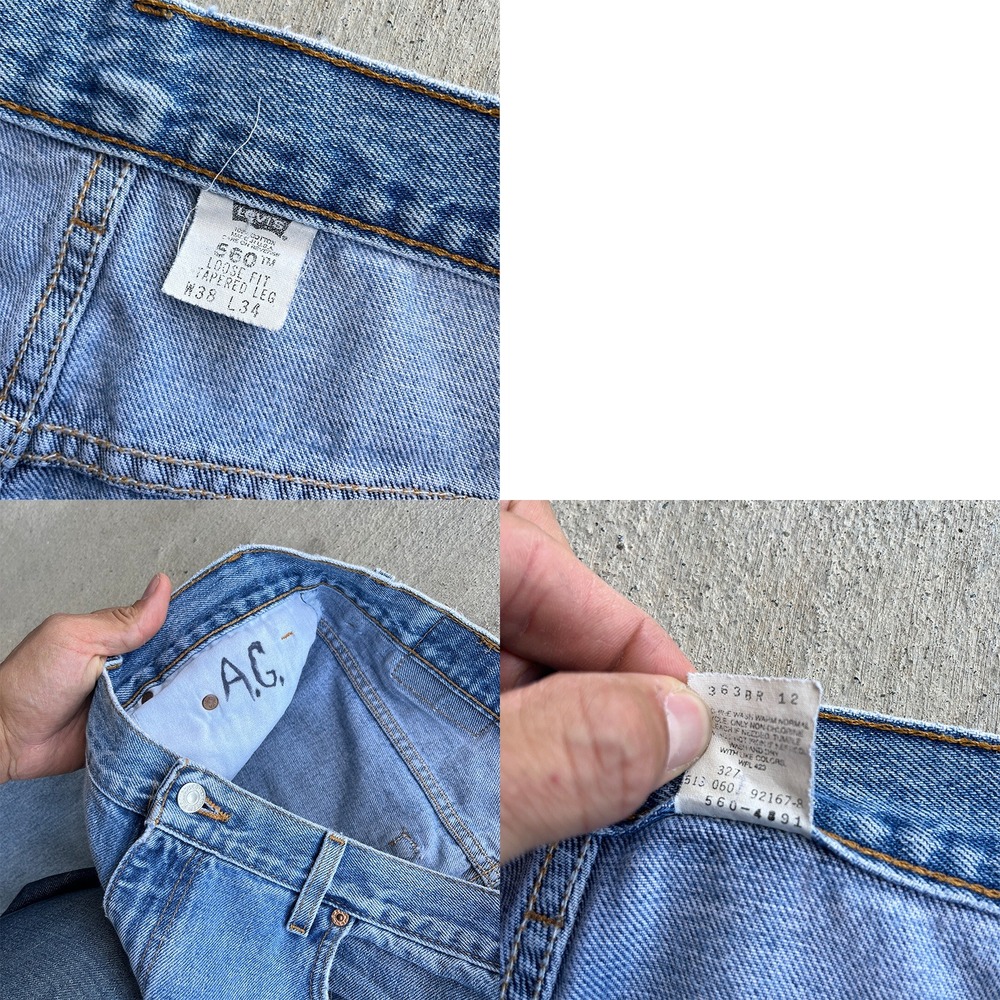 VTG Y2K Levi's 560 Loose Fit Tapered Fit‎ Jeans 2001 USA 38x34 - Picture 7 of 8